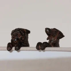 Ensemble 2 suspensions chiens résine 9x6x5cm
