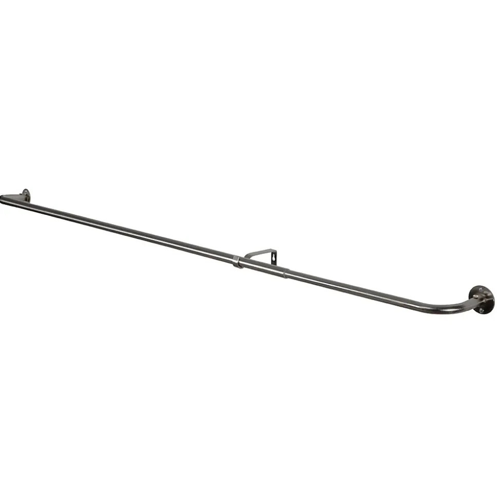 Ensemble barre à rideau industriel extensible chromé Athens GoodHome L. 120/210 x Ø16/19 cm