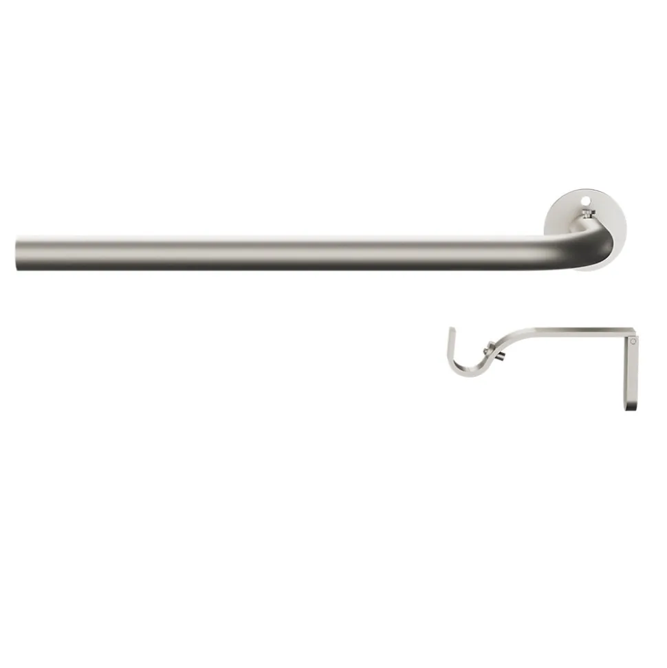 Ensemble barre à rideau industriel extensible chromé Athens GoodHome L. 120/210 x Ø16/19 cm