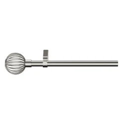 Ensemble barre à rideaux extensible embout cage Athens métal gris chromé Ø16/19cm 200/330cm GoodHome