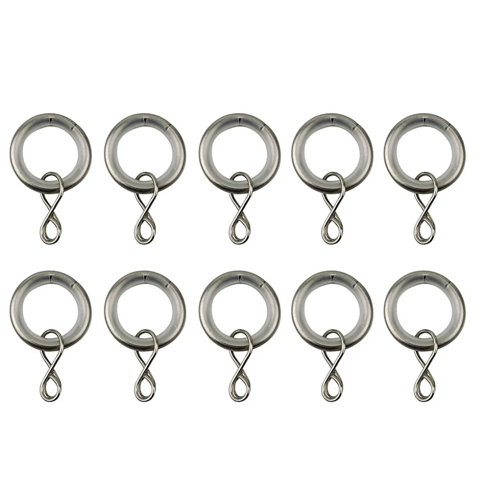 Ensemble d'anneaux GoodHome 10 mm en nickel brossé Nisis