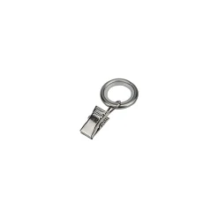 Ensemble d'anneaux GoodHome 10 mm avec clip en nickel brossé Nisis