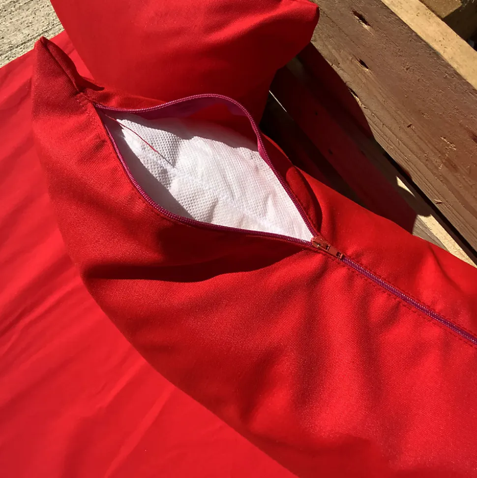 Ensemble de coussins palette en tissus téflon supérieur (80x120x10 cm - Rouge)