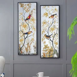 Ensemble de miroirs oiseaux 44x4x120cm