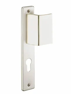 Ensemble de poignées, porte d'entrée, palière Picardie trou de cylindre, carré 7mm, entr'axes 195mm, couleur champagne - THIRARD