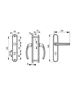 Ensemble de poignées pour porte de chambre Sultane trou de clé, carré 7mm, entr'axes 165mm, blanc - THIRARD