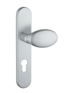Ensemble de poignées pour porte palière Sultane trou de cylindre, carré 7mm, entr'axes 195mm, argent - THIRARD