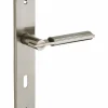 Ensemble de poignées pour porte de chambre Gaia trou de clé, carré 7mm, entr'axes 195mm, nickelé brossé - THIRARD