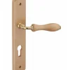 Ensemble de poignées pour porte d'entrée Themis trou de cylindre, carré 7mm, entr'axes 195mm, bois brut - THIRARD