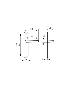 Ensemble de poignées pour porte intérieure Hebe sans trou, carré 7mm, entr'axes 195mm, laqué blanc - THIRARD