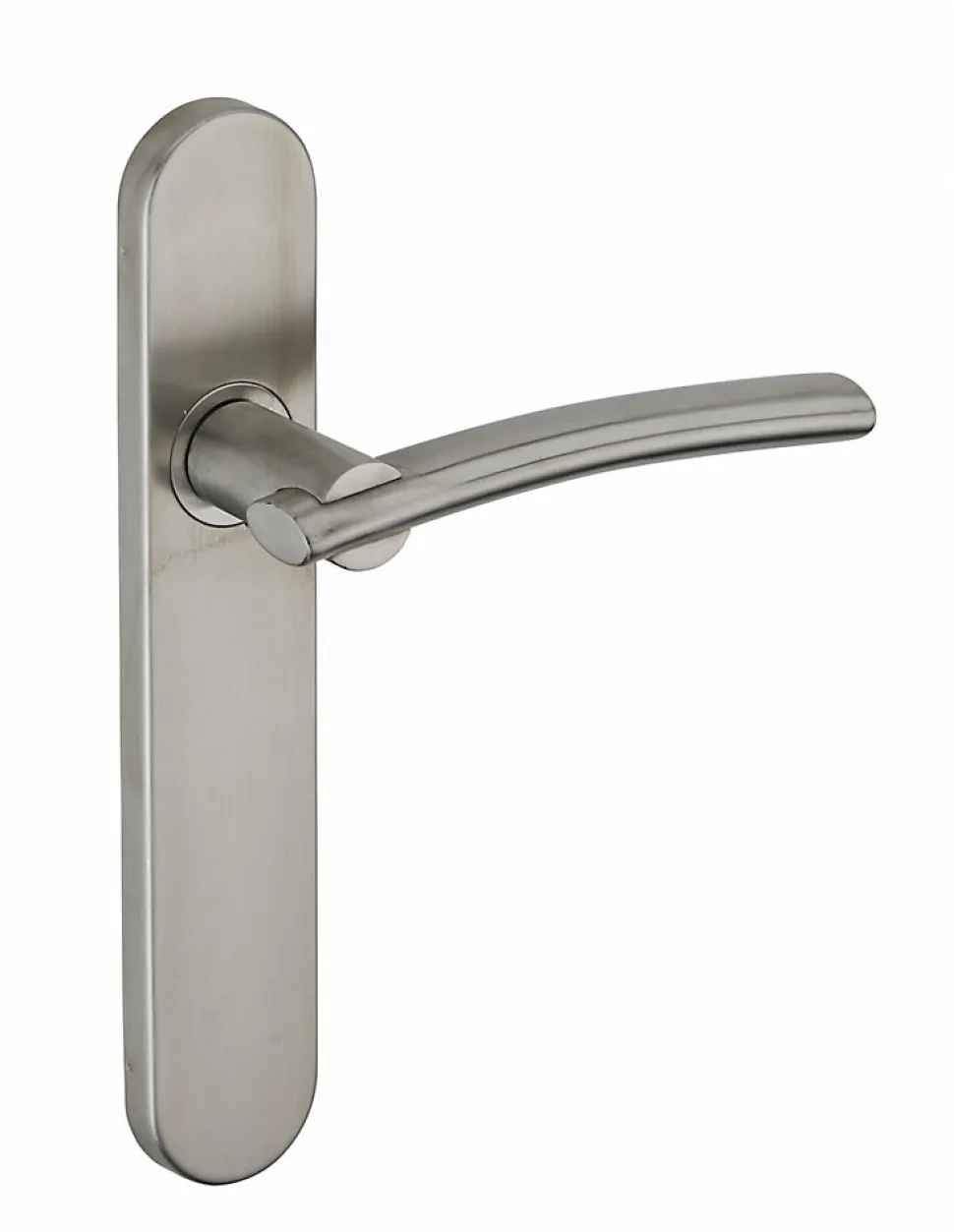Ensemble de poignées pour porte intérieure Poseidon sans trou, carré 7mm, entr'axes 195mm, inox brossé - THIRARD