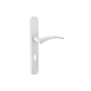 Ensemble de poignées pour porte intérieure Hebe trou de clé, carré 7mm, entr'axes 165mm, laqué blanc - THIRARD
