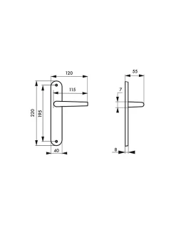 Ensemble de poignées pour porte intérieure Marianne sans trou, carré 7mm, entr'axes 195mm, laiton poli - THIRARD
