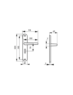 Ensemble de poignées pour porte intérieure Maia à condamnation, carré 7mm, entr'axes 195mm, argent - THIRARD