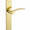 Ensemble de poignées pour porte intérieure Dionysos sans trou, carré 7mm, entr'axes 195mm, laitonné - THIRARD