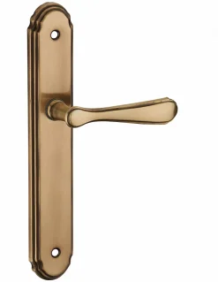 Ensemble de poignées pour porte intérieure Arthemis sans trou, carré 7mm, entr'axes 195mm, laiton patiné - THIRARD