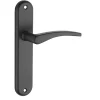 Ensemble de poignées pour porte intérieure Vesta sans trou, carré 7mm, entr'axes 165mm, noir - THIRARD