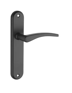 Ensemble de poignées pour porte intérieure Vesta sans trou, carré 7mm, entr'axes 165mm, noir - THIRARD