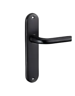 Ensemble de poignées pour porte intérieure Leto sans trou, carré 7mm, entr'axes 165mm, noir - THIRARD