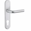 Ensemble de poignées pour porte d'entrée Leto trou de cylindre, carré 7mm, entr'axes 165mm, argent - SP