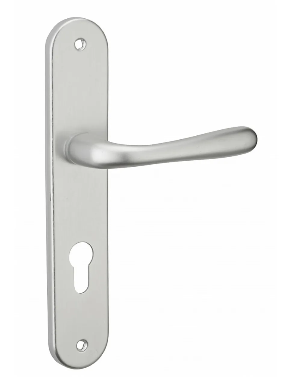 Ensemble de poignées pour porte d'entrée Pelope trou de cylindre, carré 7mm, entr'axes 195mm, argent - THIRARD