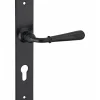 Ensemble de poignées pour porte d'entrée Charon trou de cylindre, entr'axes 195mm, acier patiné - SP
