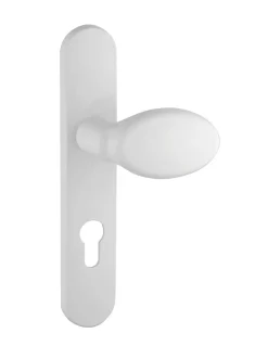 Ensemble de poignées pour porte d'entrée palière Sultane trou de cylindre, entr'axes 195mm, blanc - THIRARD