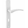 Ensemble de poignées pour porte intérieure Hebe trou de clé, carré 7mm, entr'axes 195mm, laqué blanc - THIRARD