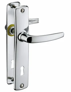Ensemble de poignées pour porte intérieure Abbeville trou de clé, carré 7mm, entr'axes 165mm, chromé - THIRARD