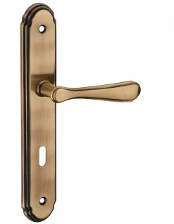 Ensemble de poignées pour porte intérieure Arthemis trou de clé, entr'axes 195mm, laiton patiné - SP
