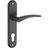 Ensemble de poignées pour porte d'entrée Vesta trou de cylindre, carré 7mm, entr'axes 165mm, noir - THIRARD