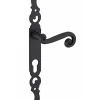 Ensemble de poignées pour porte d'entrée Coq trou de cylindre, carré 7mm, entr'axes 195mm, laqué noir - THIRARD