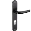 Ensemble de poignées pour porte d'entrée Maia trou de cylindre, carré 7mm, entr'axes 195mm, noir - THIRARD
