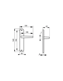 Ensemble de poignées pour porte intérieure Vesta sans trou, carré 7mm, entr'axes 195mm, noir - THIRARD