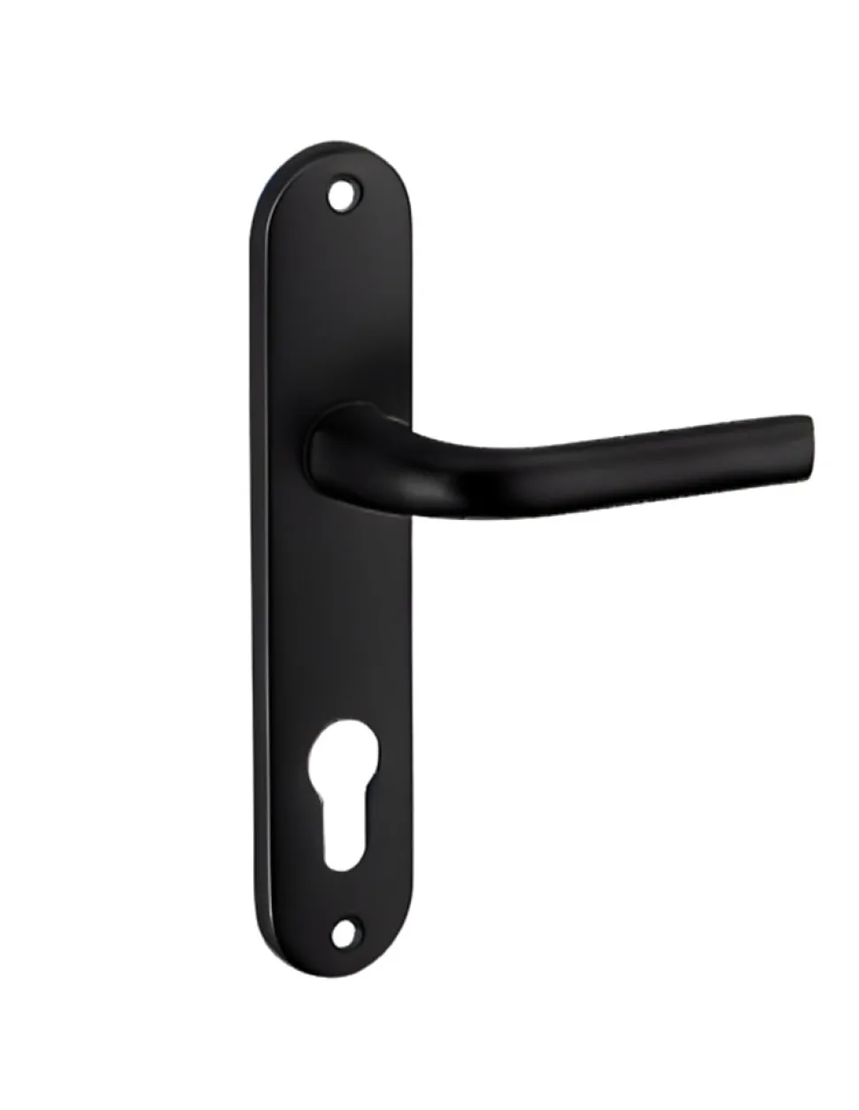 Ensemble de poignées pour porte d'entrée Leto trou de cylindre, carré 7mm, entr'axes 165mm, noir - THIRARD