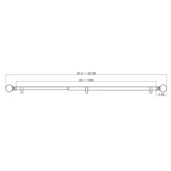 Ensemble double barre à rideaux extensible embout boule Athens GoodHome métal L.120/210 cm Ø25/28cm