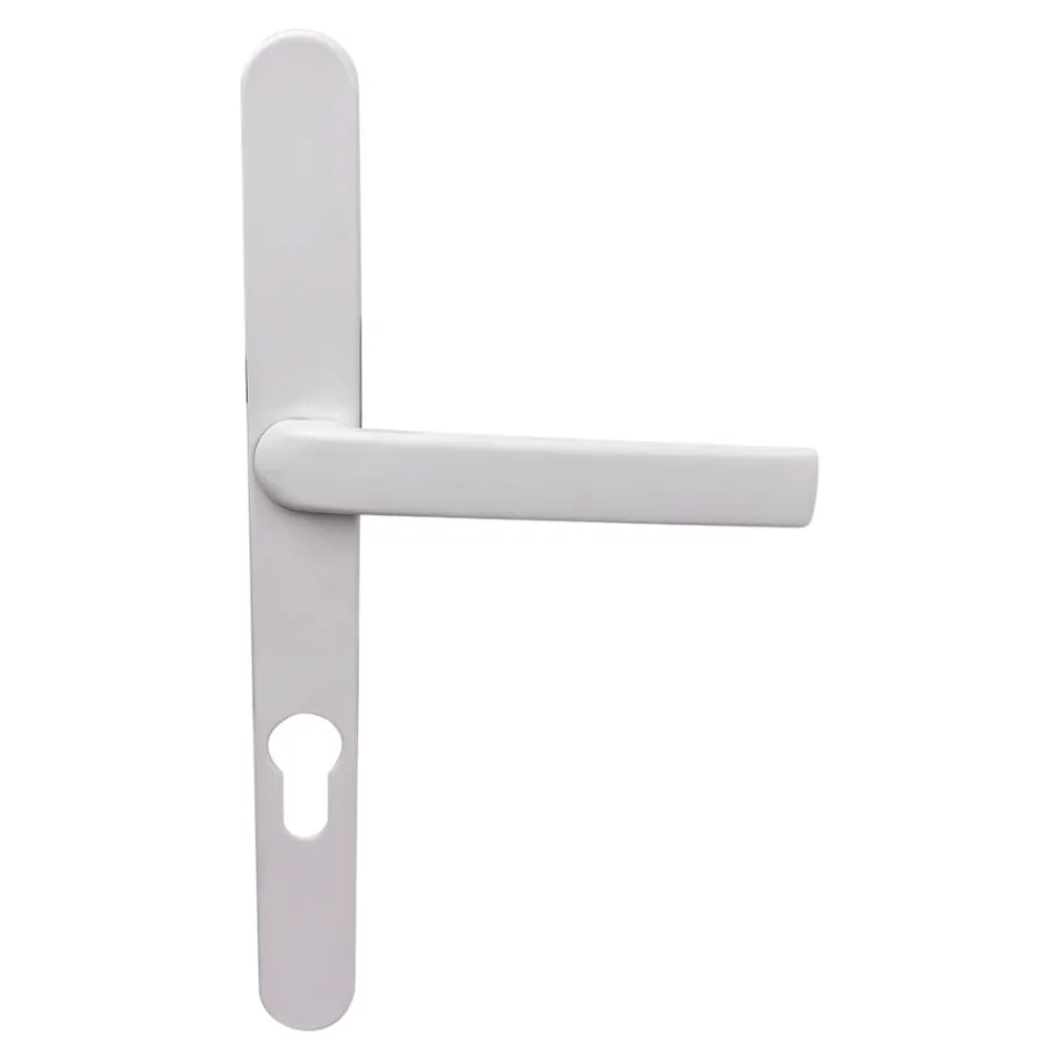 Ensemble poignée d'extérieur sur plaque rond blanc L.125 x 24mm entraxe 195mm Primel GoodHome