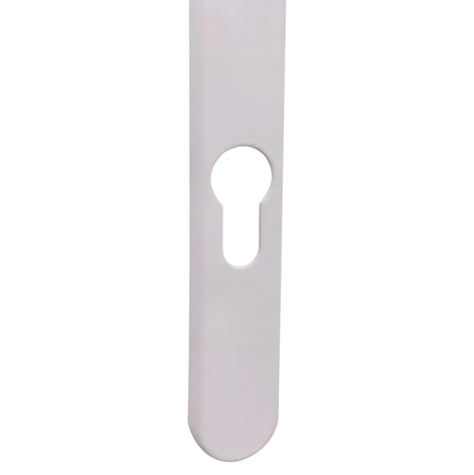 Ensemble poignée d'extérieur sur plaque rond blanc L.125 x 24mm entraxe 195mm Primel GoodHome