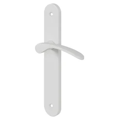 Ensemble poignée sur plaque rond GoodHome Beare mat blanc L.110.5mm x l.40mm entraxe 195mm