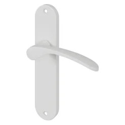 Ensemble poignée sur plaque rond GoodHome Beare mat blanc L.110.5mm x l.40mm entraxe 165mm