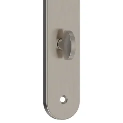 Ensemble poignée sur plaque rond à condamnation Goodhome Esles aluminium L.243 x l.40mm entraxe 195mm