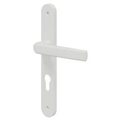 Ensemble poignée sur plaque Incurvé GoodHome Primel mat blanc L.126mm x l.33mm entraxe 195mm