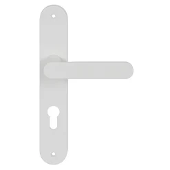 Ensemble poignée sur plaque rond GoodHome Minzh blanc L.120mm x l.40mm entraxe 195mm