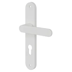 Ensemble poignée sur plaque rond GoodHome Minzh blanc L.120mm x l.40mm entraxe 195mm