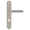 Ensemble poignée sur plaque rond GoodHome Esles aluminium L.243 x l.40mm entraxe 195mm