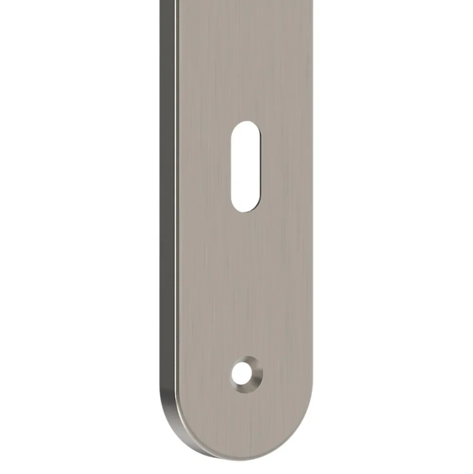 Ensemble poignée sur plaque rond GoodHome Esles aluminium L.243 x l.40mm entraxe 195mm
