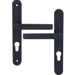 Ensemble poignée sur plaque Incurvé GoodHome Primel gris L.126mm x l.33mm entraxe 195mm