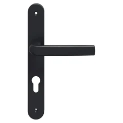 Ensemble poignée sur plaque Incurvé GoodHome Primel gris L.126mm x l.33mm entraxe 195mm