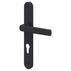 Ensemble poignée sur plaque Incurvé GoodHome Primel gris L.126mm x l.33mm entraxe 195mm
