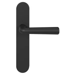 Ensemble poignée sur plaque rond GoodHome Dizel effet nickel mat noir L.121.5mm x l.42mm entraxe 165-195mm